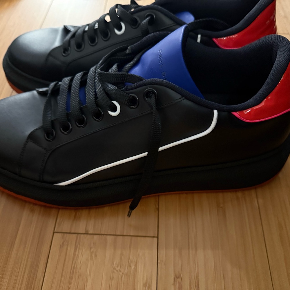 Paul Smith Black and Red Sneakers with Blue Accent